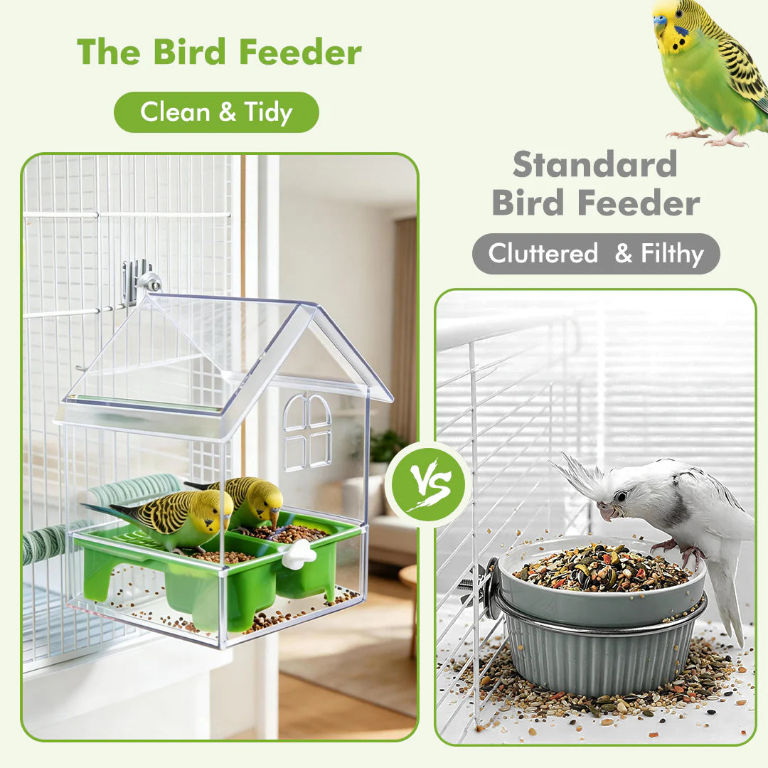 HLGOOD™  Pull-Out External Parrot Feeder