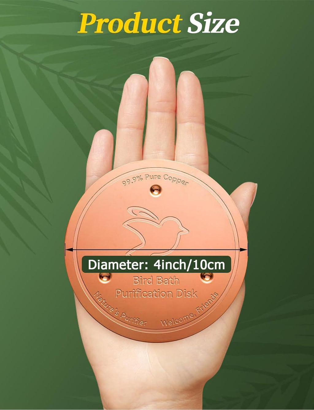 HLGOOD™  Bird Bath Copper Discs Purifies Bird Bath Water