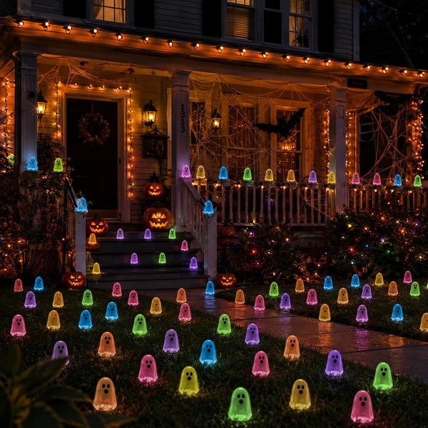Mini Glow-in-the-Dark Ghost Figurines 👻 8-Colour Halloween Mix