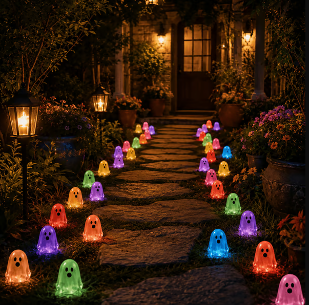 Mini Glow-in-the-Dark Ghost Figurines 👻 8-Colour Halloween Mix